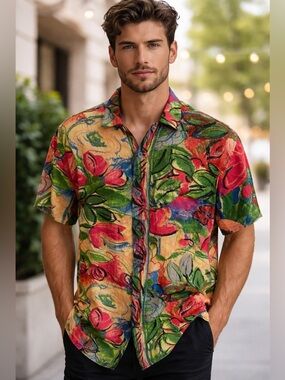 Jams World RARE Collectors Edition Men’s Hawaiian Aloha Shirt, L, Great Cond.